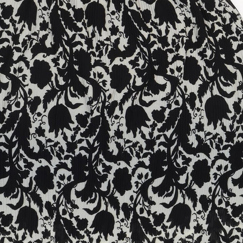 Line collection Womens Black Floral Polyester Swing Skirt Size S