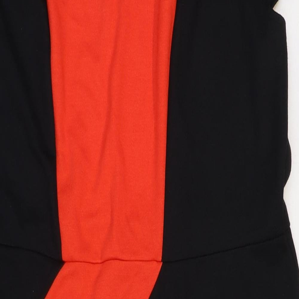 George Womens Multicoloured Colourblock Polyester A-Line Size 16 Round Neck
