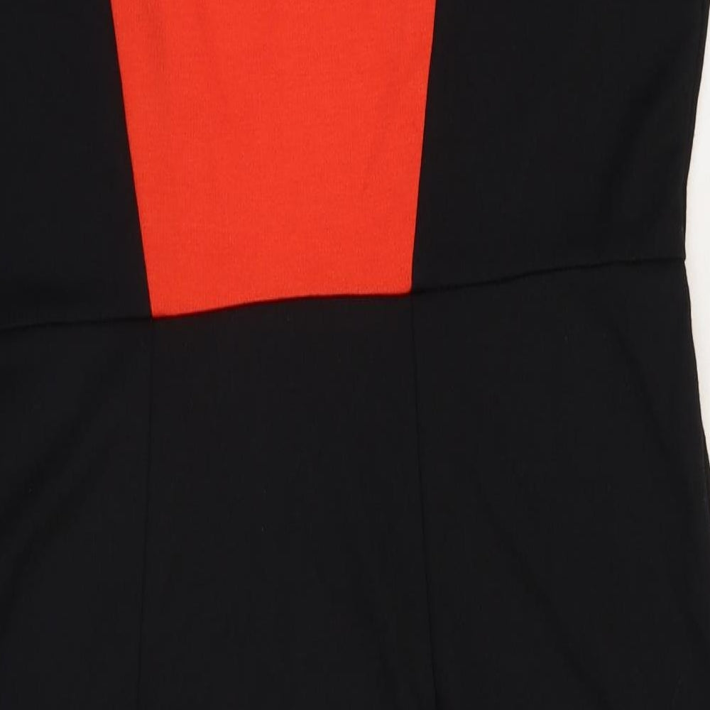 George Womens Multicoloured Colourblock Polyester A-Line Size 16 Round Neck