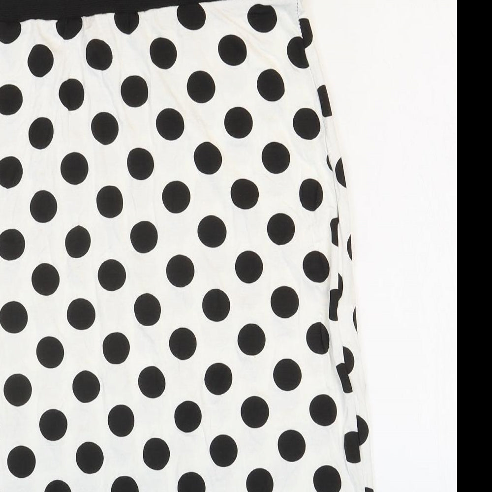 Preworn Womens Black Polka Dot Viscose Straight & Pencil Skirt Size XL - Size XL-XXL