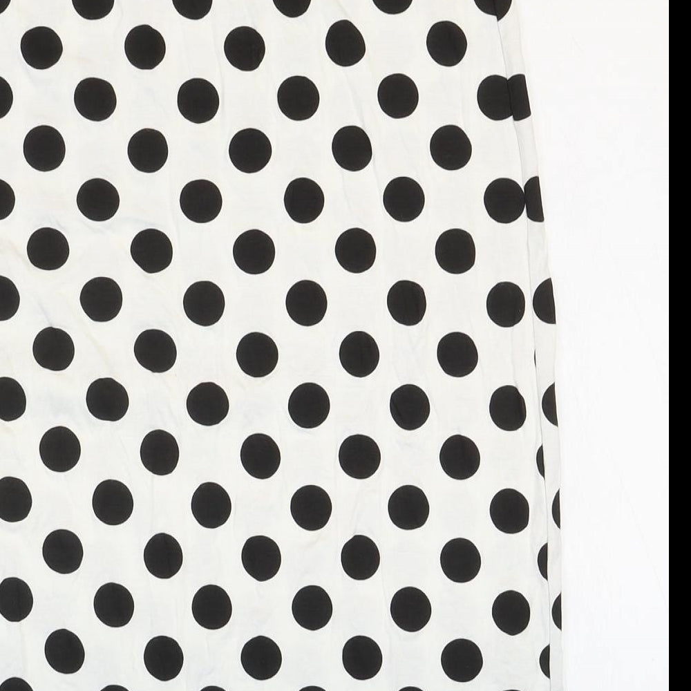 Preworn Womens Black Polka Dot Viscose Straight & Pencil Skirt Size XL - Size XL-XXL