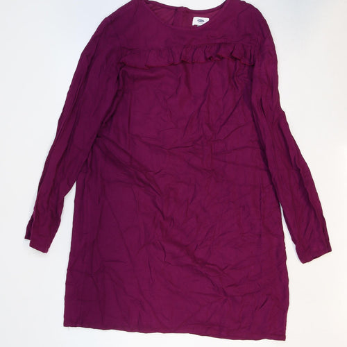 Old Navy Womens Purple Viscose Sheath Size M Round Neck Zip
