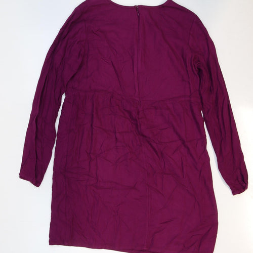 Old Navy Womens Purple Viscose Sheath Size M Round Neck Zip