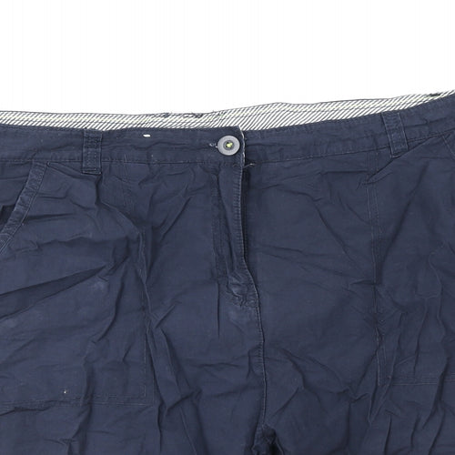 Regatta Womens Blue 100% Cotton Chino Shorts Size 16 Regular Zip