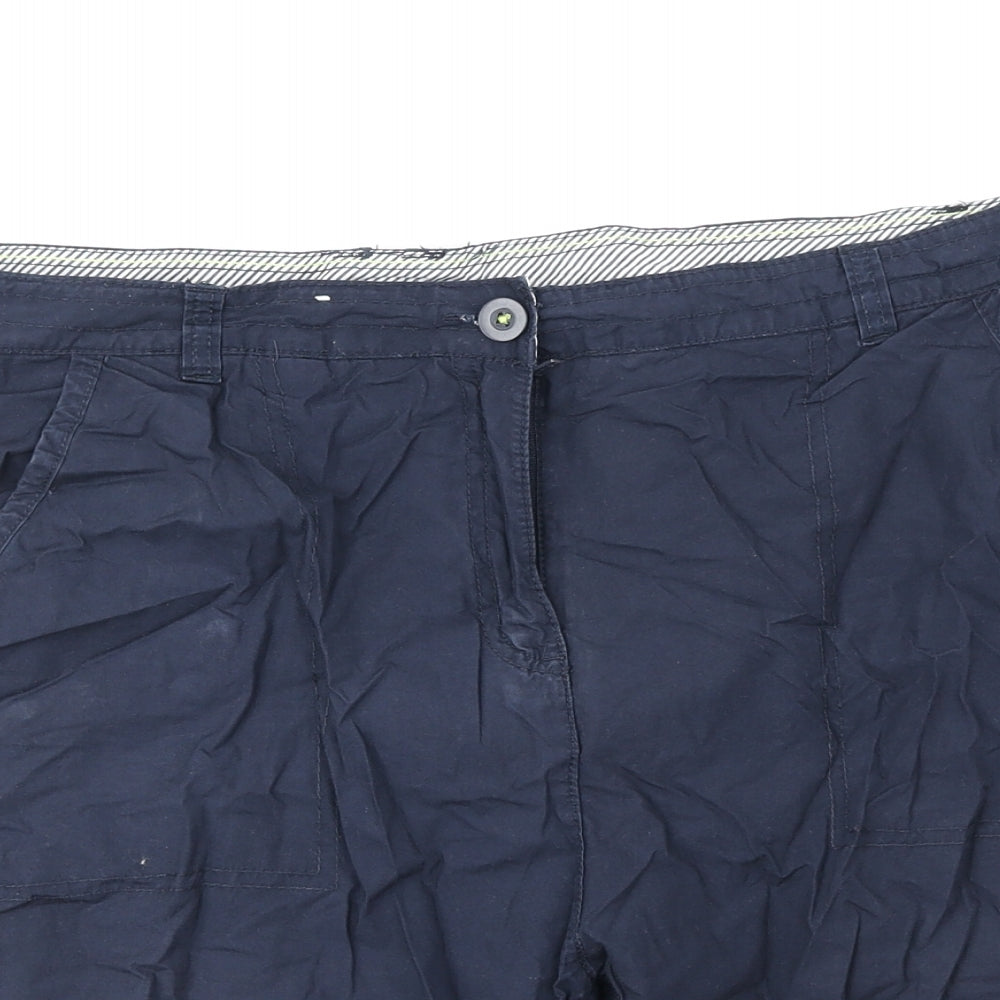 Regatta Womens Blue 100% Cotton Chino Shorts Size 16 Regular Zip