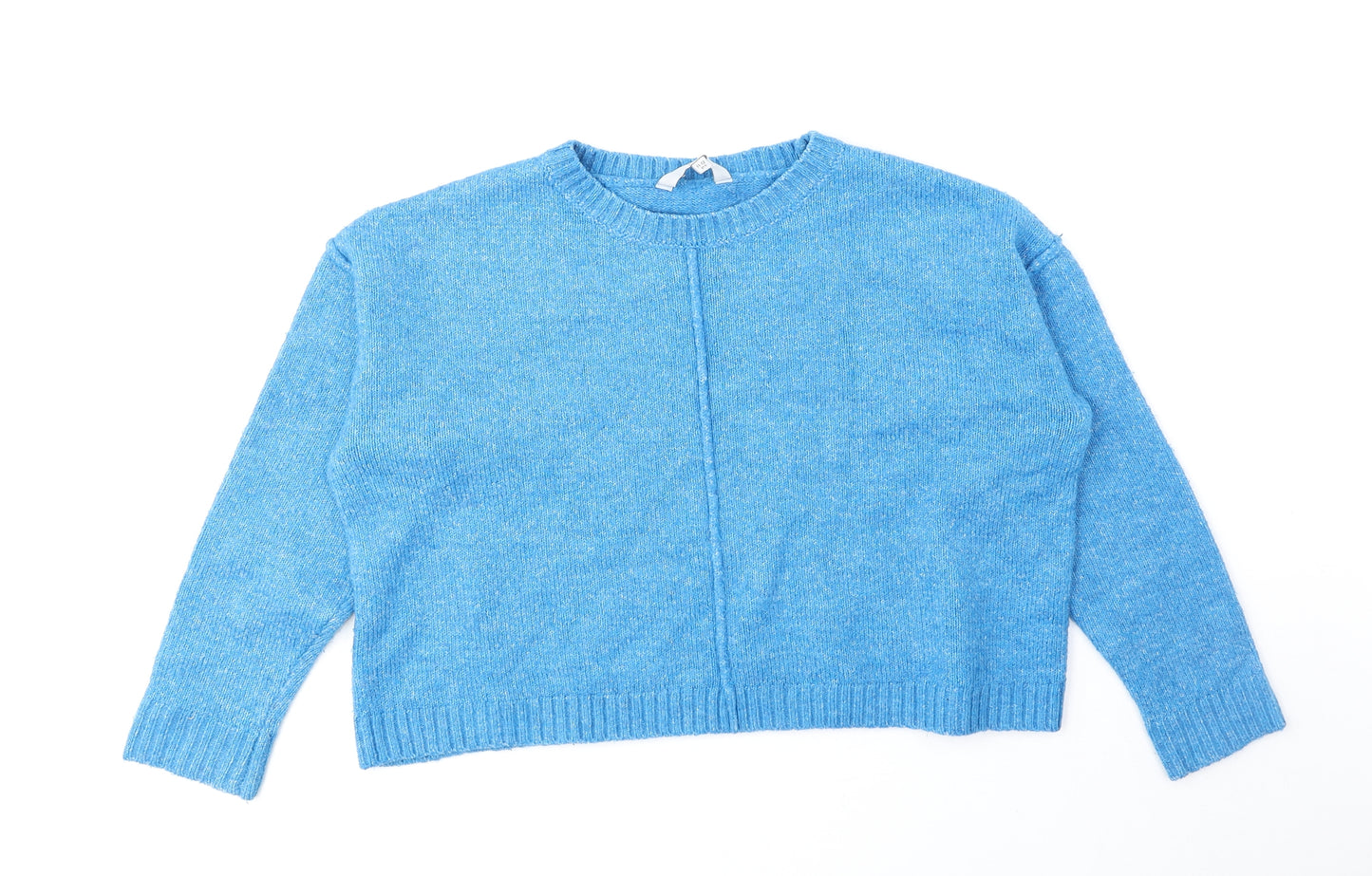 Miss Evie Girls Blue Round Neck Acrylic Pullover Jumper Size 11-12 Years Pullover