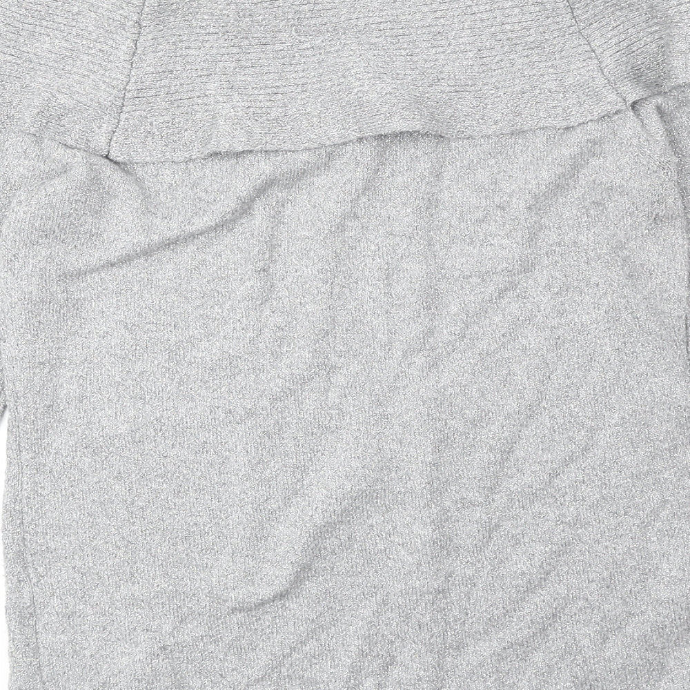 White House Womens Grey Boat Neck Acrylic Pullover Jumper Size L
