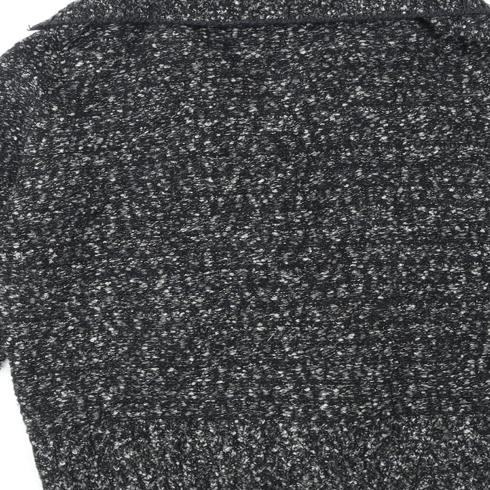 Golléhaug Womens Black V-Neck Polyester Cardigan Jumper Size 12