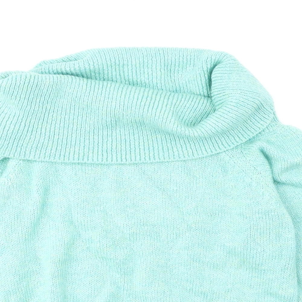 TU Womens Green Roll Neck Acrylic Pullover Jumper Size 8