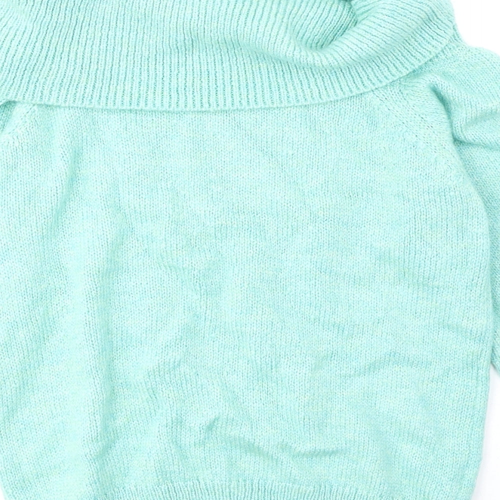 TU Womens Green Roll Neck Acrylic Pullover Jumper Size 8