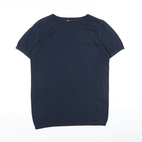 Oodji Womens Blue 100% Cotton Basic T-Shirt Size XL Boat Neck
