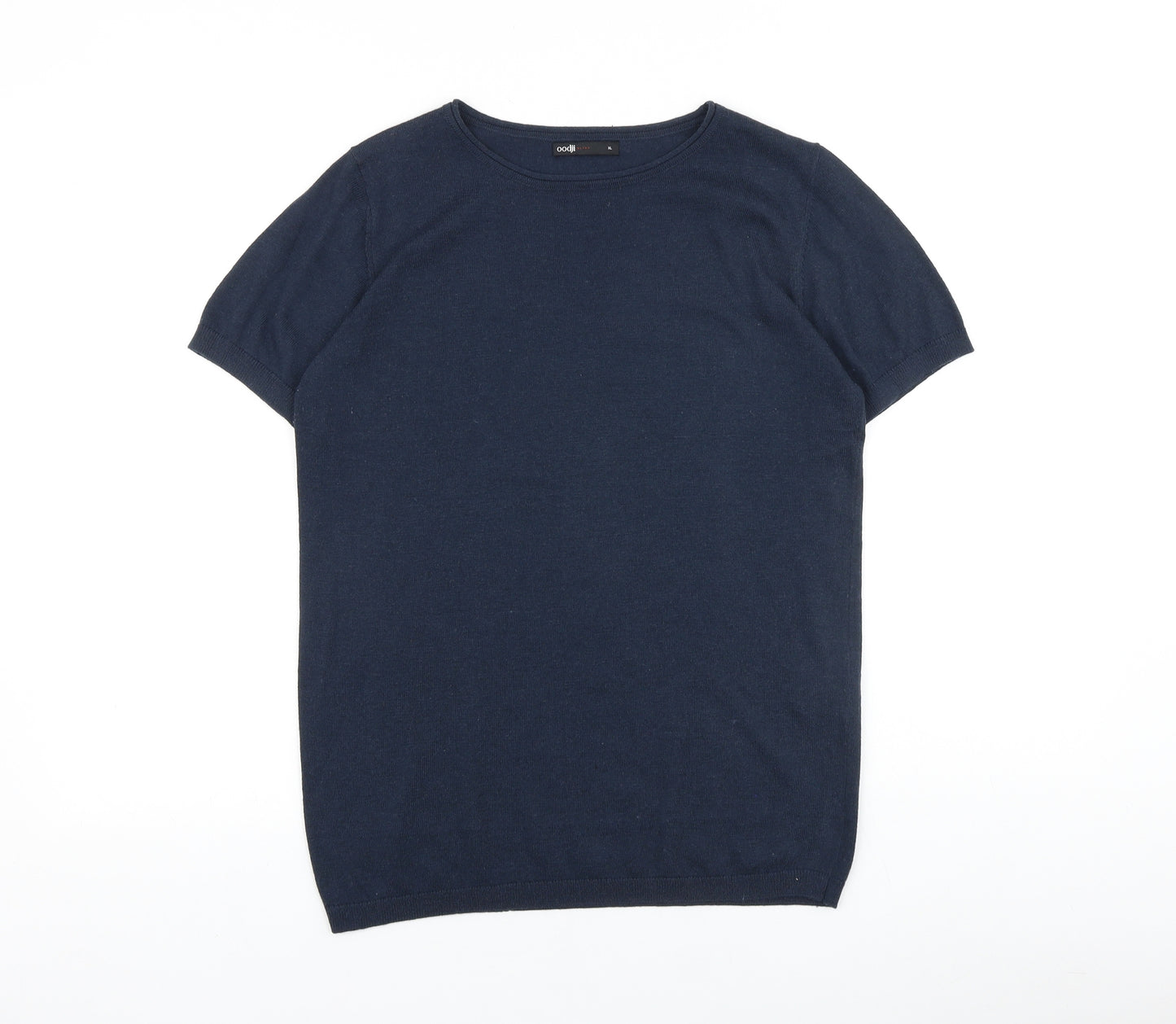 Oodji Womens Blue 100% Cotton Basic T-Shirt Size XL Boat Neck