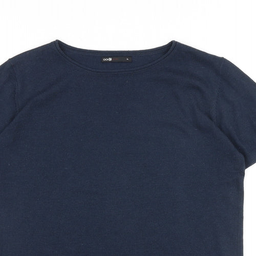Oodji Womens Blue 100% Cotton Basic T-Shirt Size XL Boat Neck