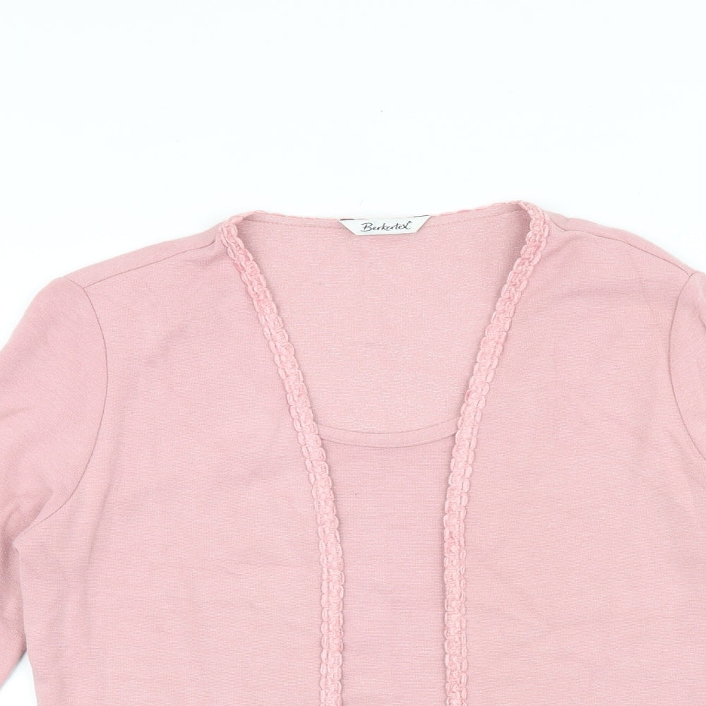 Berkertex Womens Pink 100% Cotton Basic T-Shirt Size 12 Scoop Neck