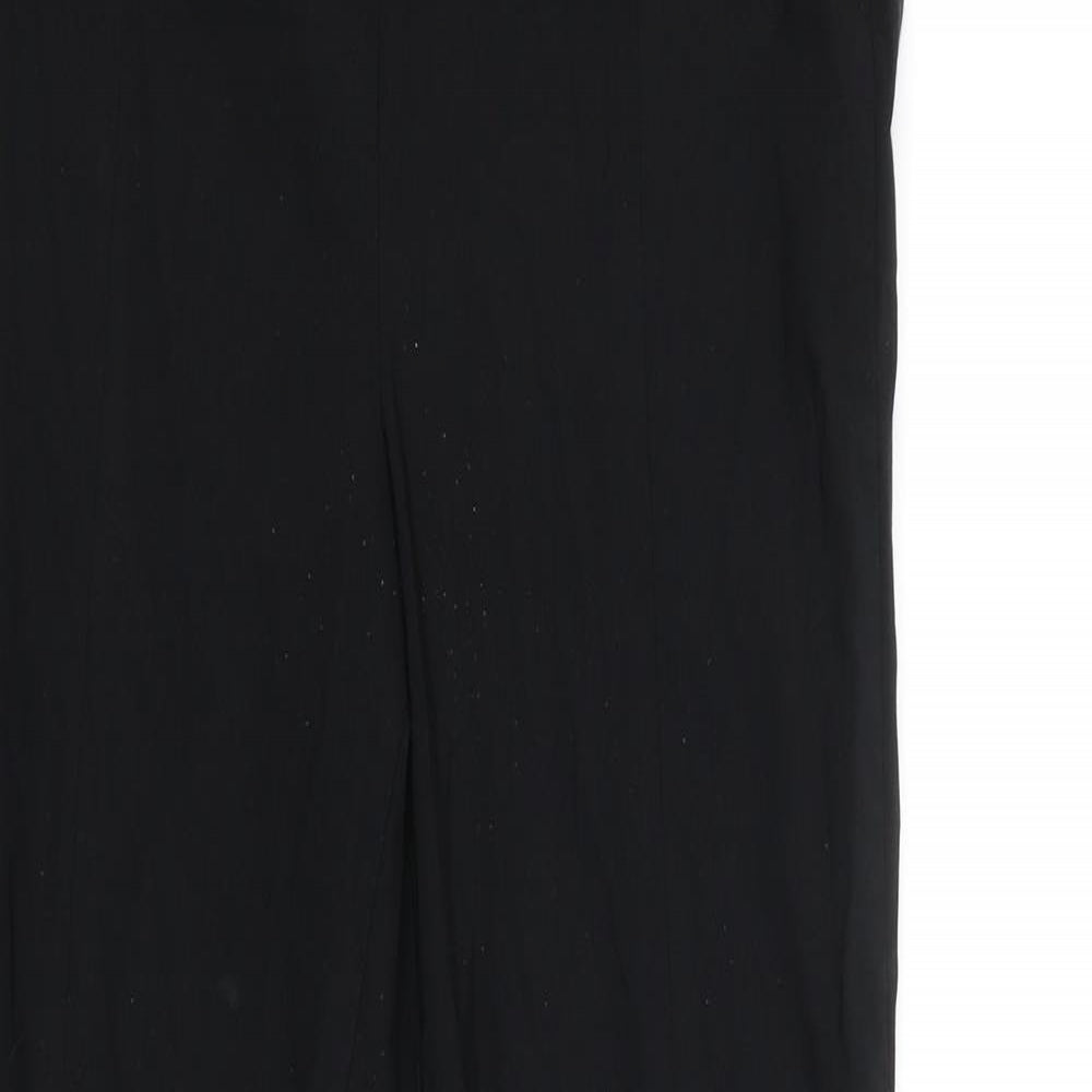 ASOS Womens Black Polyester Trousers Size 10 L31 in Regular Zip