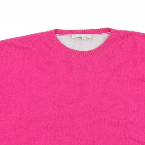 Hobbs Womens Pink Round Neck 100% Cotton Pullover Jumper Size S