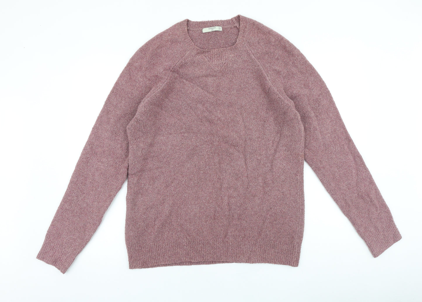 Mango Womens Purple Round Neck 100% Cotton Pullover Jumper Size L