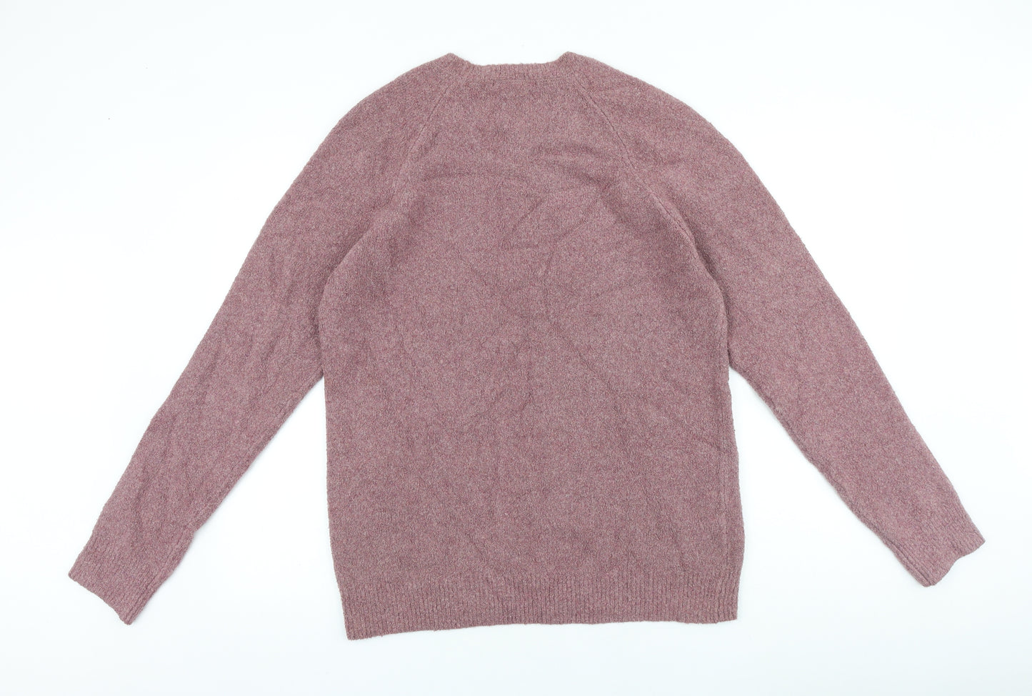 Mango Womens Purple Round Neck 100% Cotton Pullover Jumper Size L