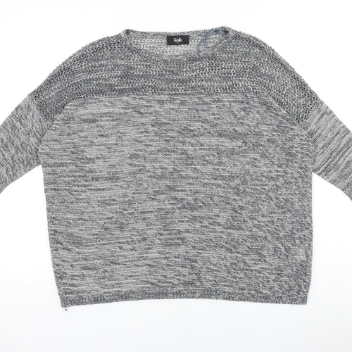 Wallis Womens Grey Round Neck Polyester Pullover Jumper Size M