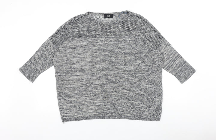 Wallis Womens Grey Round Neck Polyester Pullover Jumper Size M