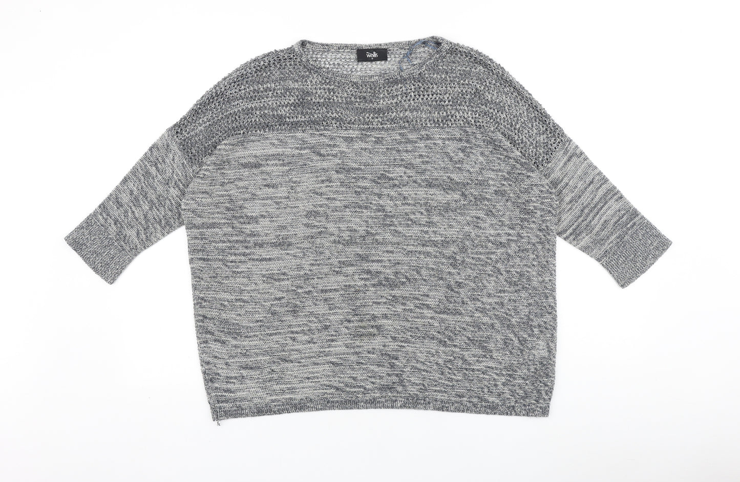 Wallis Womens Grey Round Neck Polyester Pullover Jumper Size M