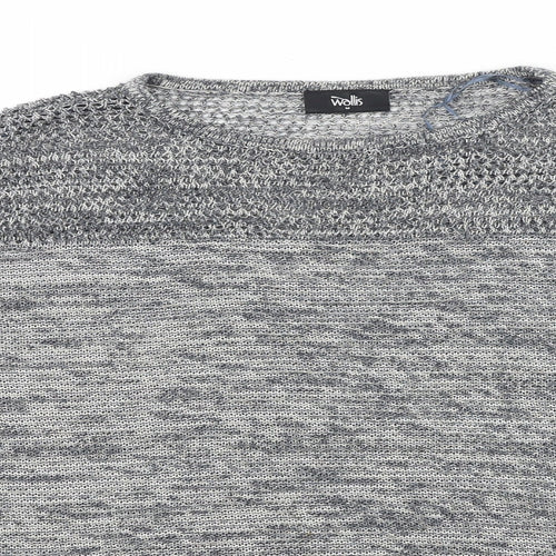 Wallis Womens Grey Round Neck Polyester Pullover Jumper Size M