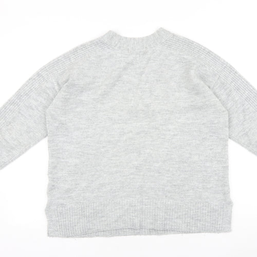 Nutmeg Womens Grey V-Neck 100% Cotton Pullover Jumper Size 12