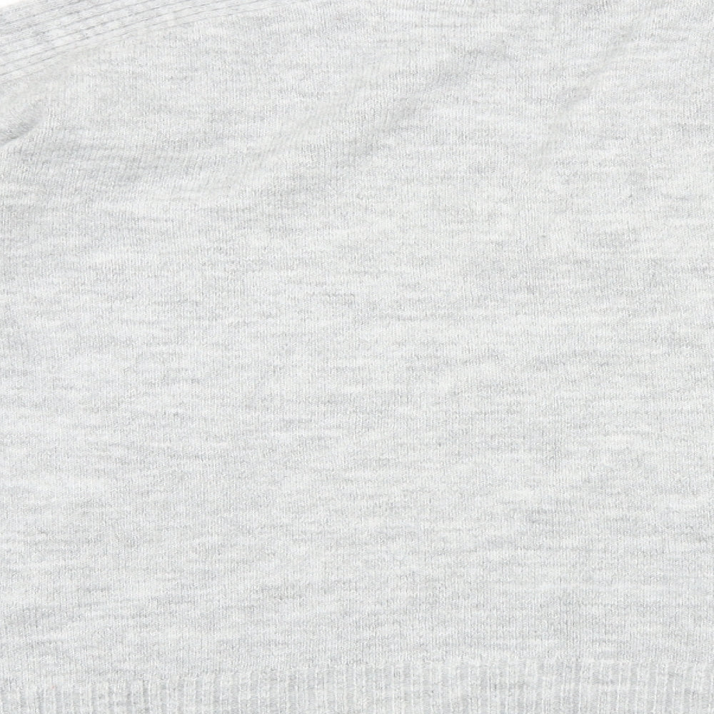 Nutmeg Womens Grey V-Neck 100% Cotton Pullover Jumper Size 12