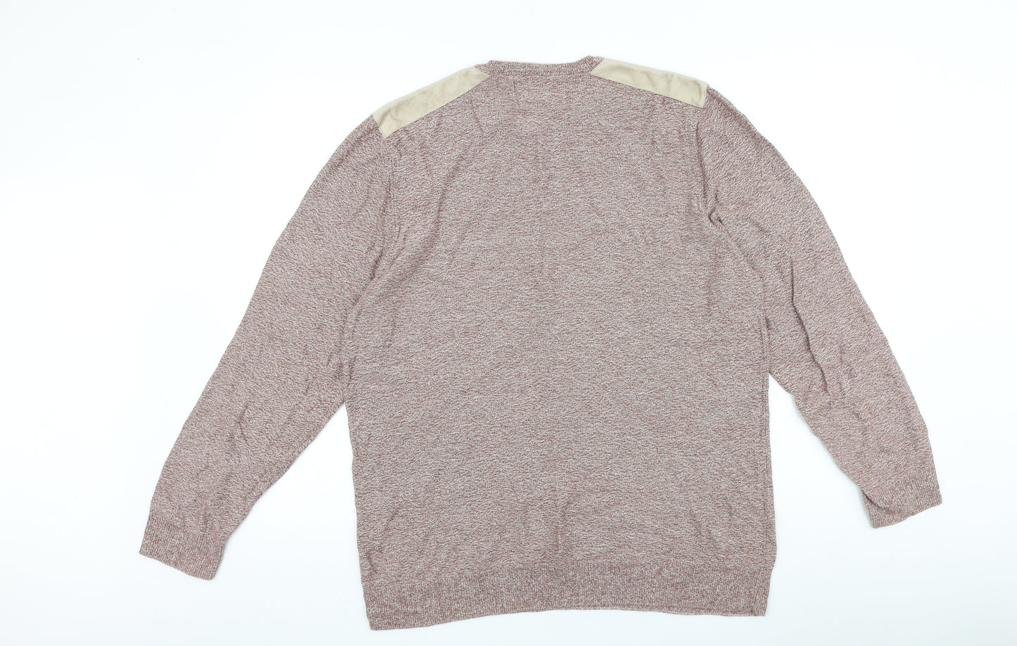 River Island Mens Red Round Neck Cotton Pullover Jumper Size L Long Sleeve