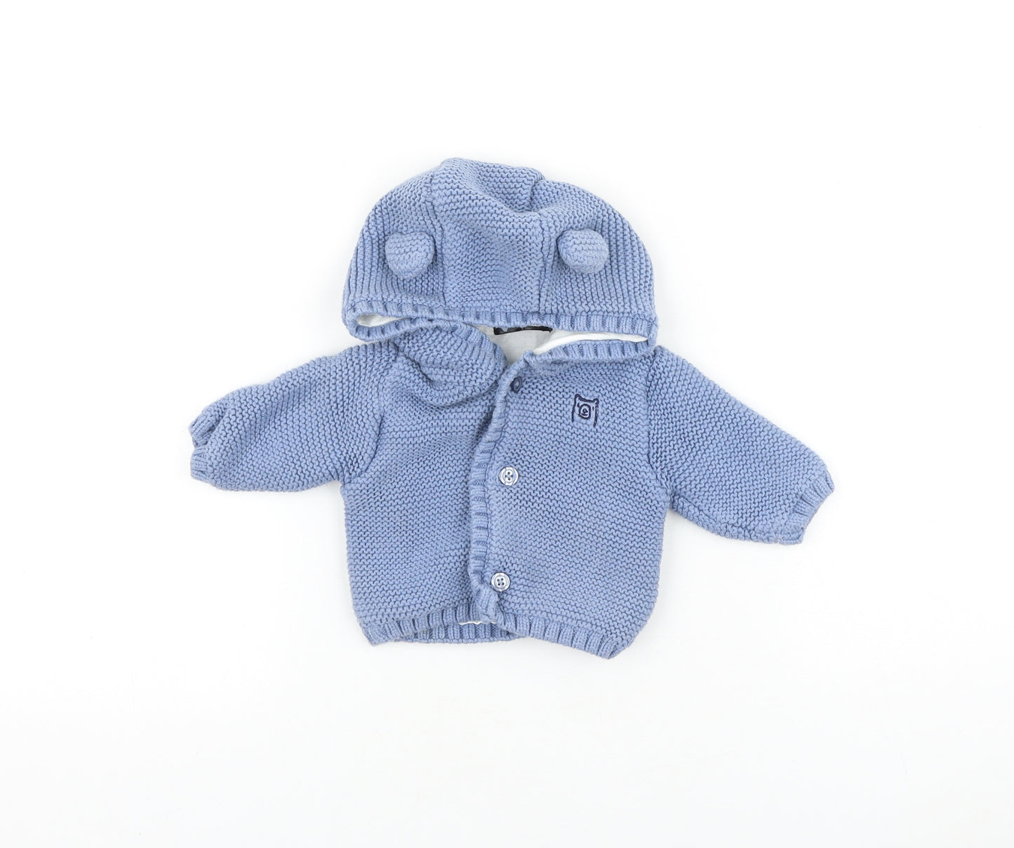 Very Baby Blue 100% Cotton Cardigan Jumper Size 0-3 Months Button