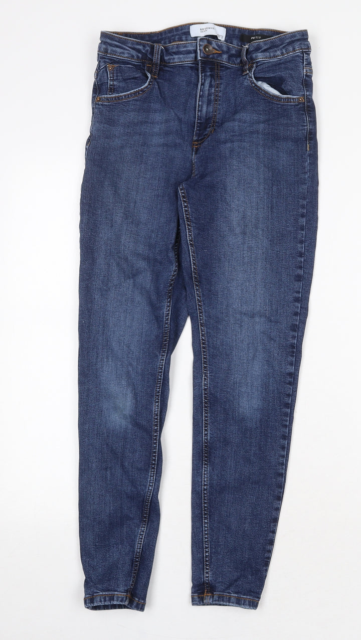 RESERVED Womens Blue Cotton Skinny Jeans Size 12 Regular Zip