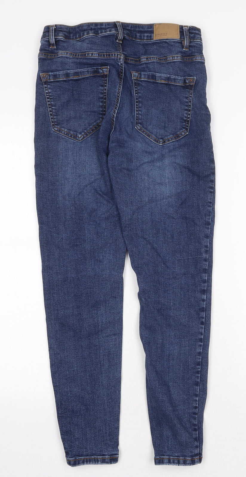 RESERVED Womens Blue Cotton Skinny Jeans Size 12 Regular Zip