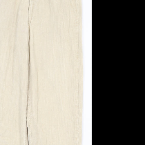 Denim & Co. Womens Beige Cotton Carrot Trousers Size 12 Regular Zip