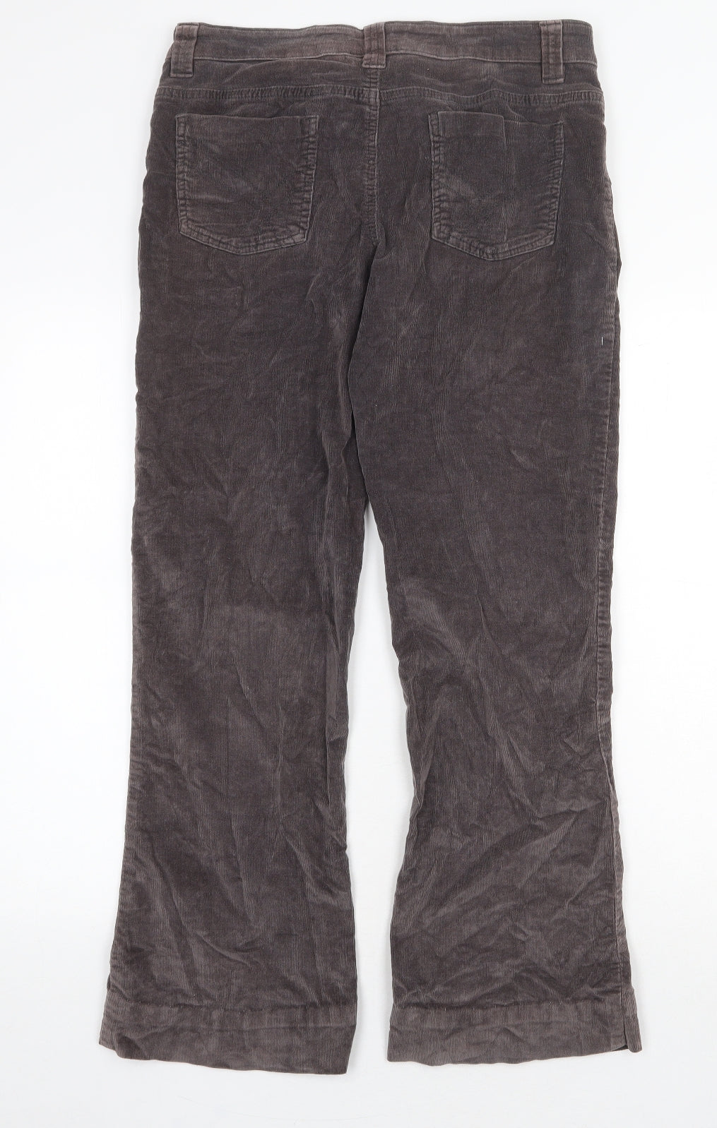 Denim & Co. Womens Brown Cotton Trousers Size 12 Regular Zip