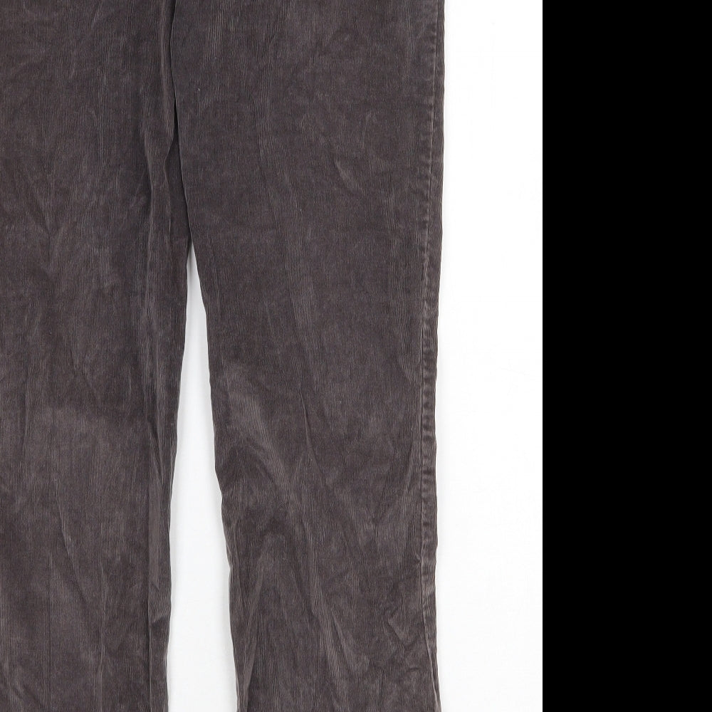 Denim & Co. Womens Brown Cotton Trousers Size 12 Regular Zip