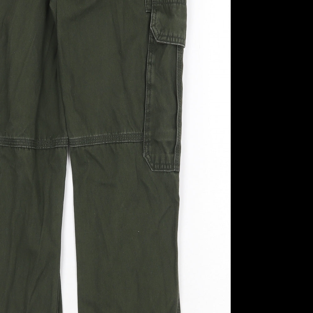 Marks and Spencer Mens Green Cotton Straight Jeans Size 32 in Regular Zip