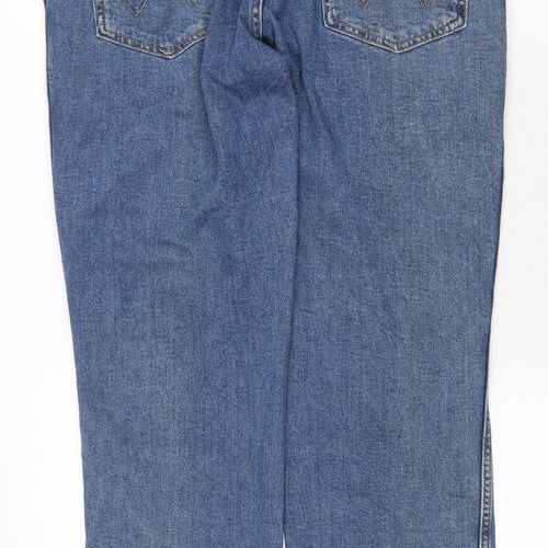 Denim & Co. Womens Blue Cotton Straight Jeans Size 32 in Regular Zip