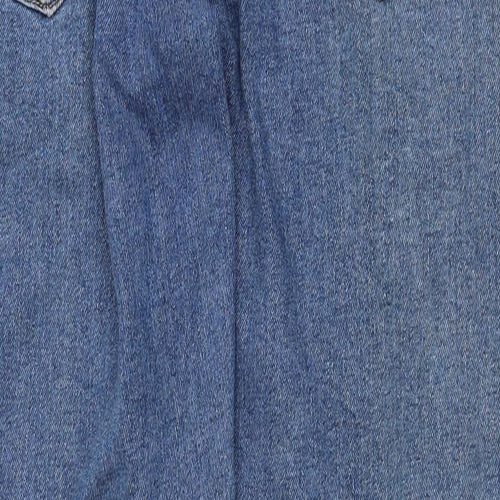Denim & Co. Womens Blue Cotton Straight Jeans Size 32 in Regular Zip