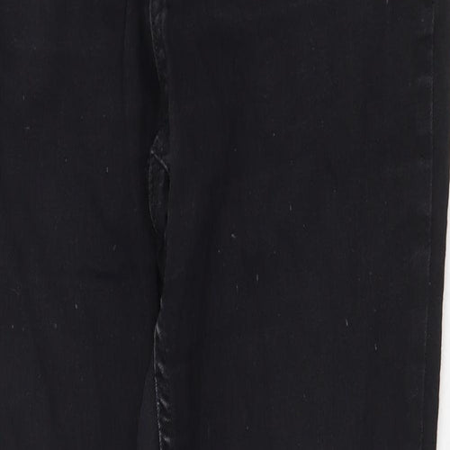 H&M Womens Black Cotton Skinny Jeans Size 12 Regular Zip