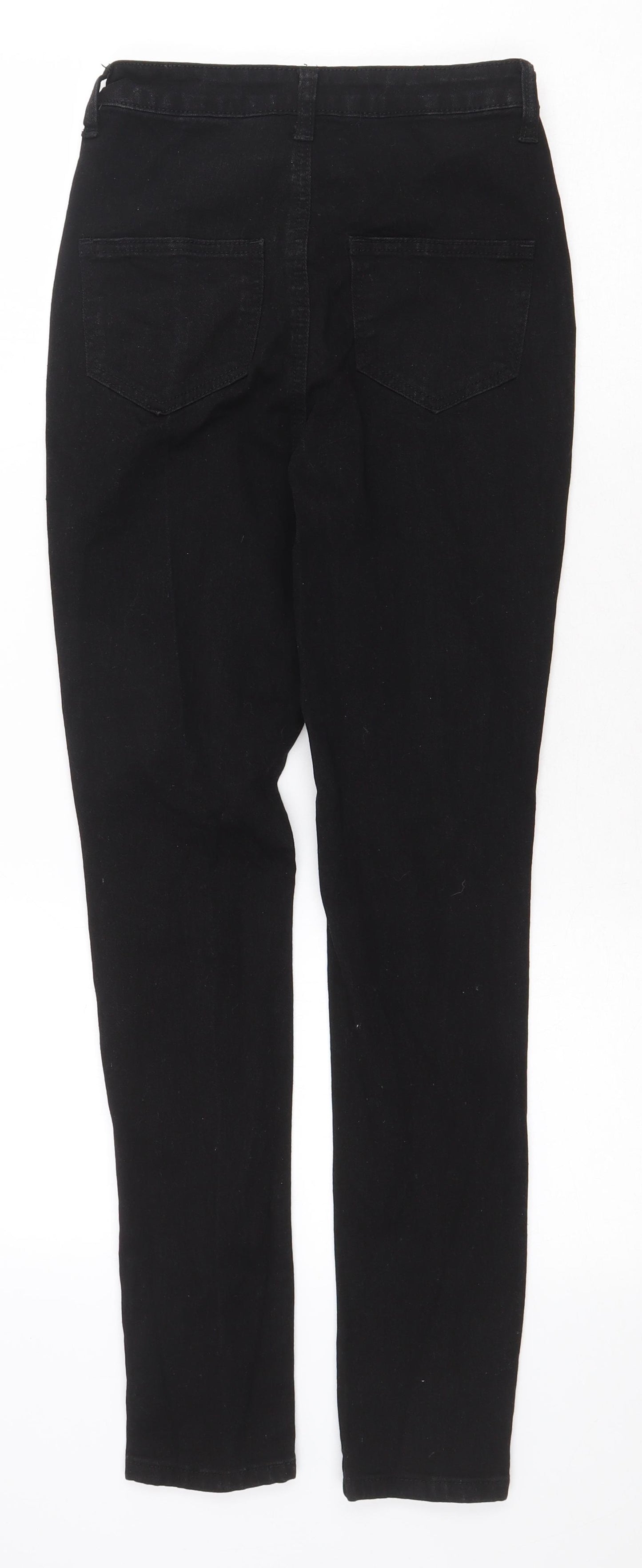 PRETTYLITTLETHING Womens Black Cotton Skinny Jeans Size 6 Regular Zip