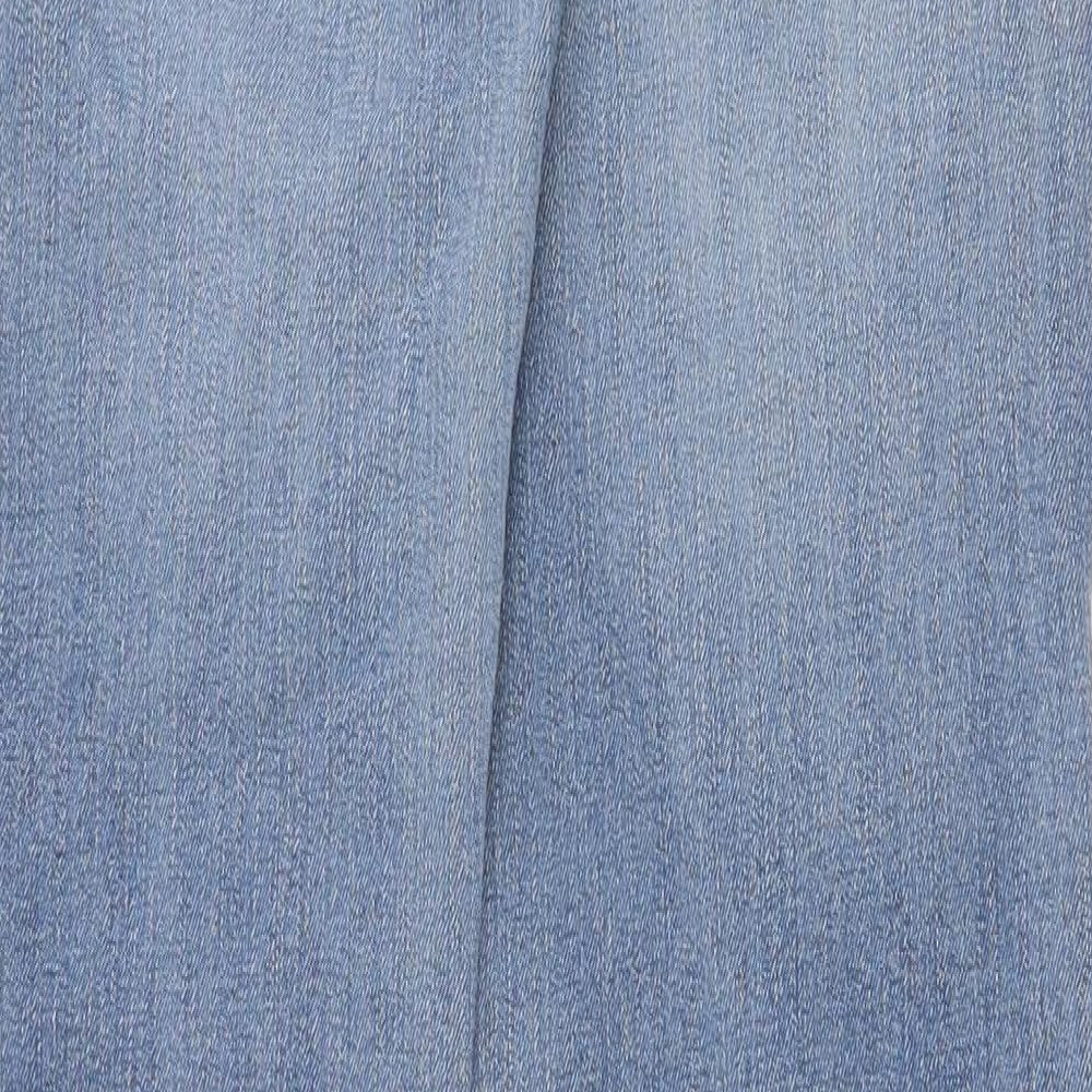 NEXT Womens Blue Cotton Bootcut Jeans Size 10 Regular Zip