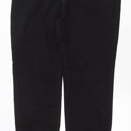 Marks and Spencer Womens Black Cotton Straight Jeans Size 20 Regular Zip
