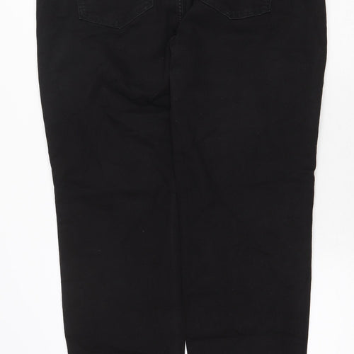 Marks and Spencer Womens Black Cotton Straight Jeans Size 20 Regular Zip