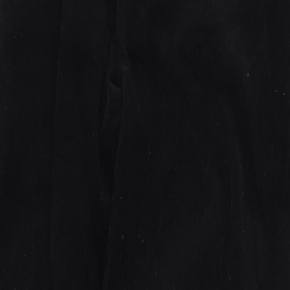 Marks and Spencer Womens Black Cotton Capri Trousers Size 12 Regular Zip