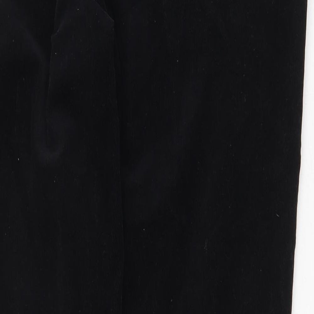 Marks and Spencer Womens Black Cotton Capri Trousers Size 12 Regular Zip