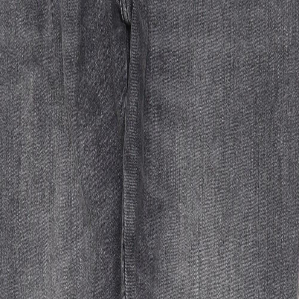 Massimo Dutti Womens Grey Cotton Skinny Jeans Size 12 Regular Zip