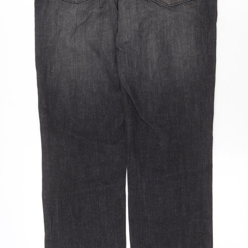 Matalan Womens Grey Cotton Straight Jeans Size 12 Regular Zip