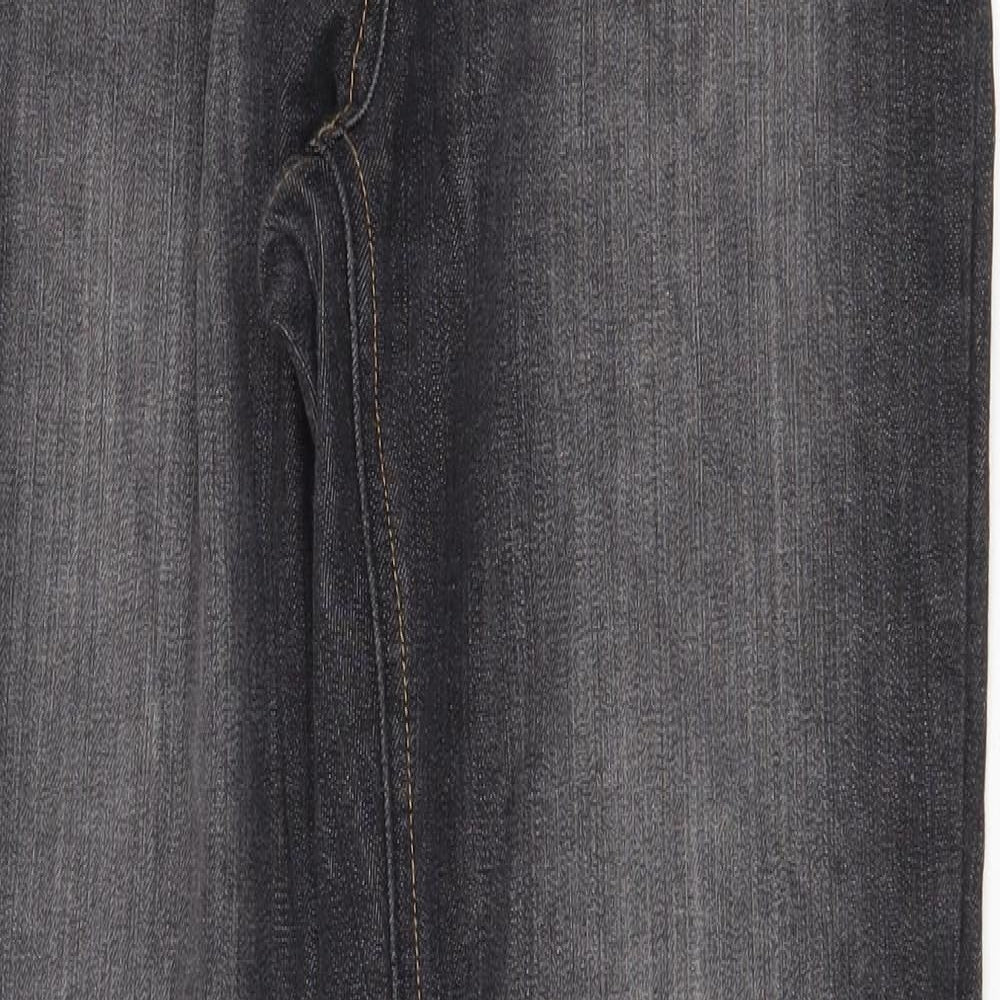 Matalan Womens Grey Cotton Straight Jeans Size 12 Regular Zip