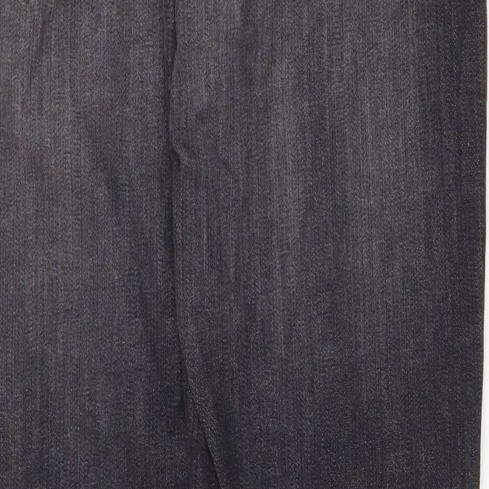 Matalan Womens Grey Cotton Straight Jeans Size 12 Regular Zip