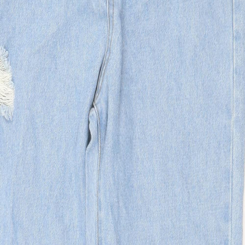 SheIn Girls Blue Cotton Straight Jeans Size 11-12 Years Regular Zip